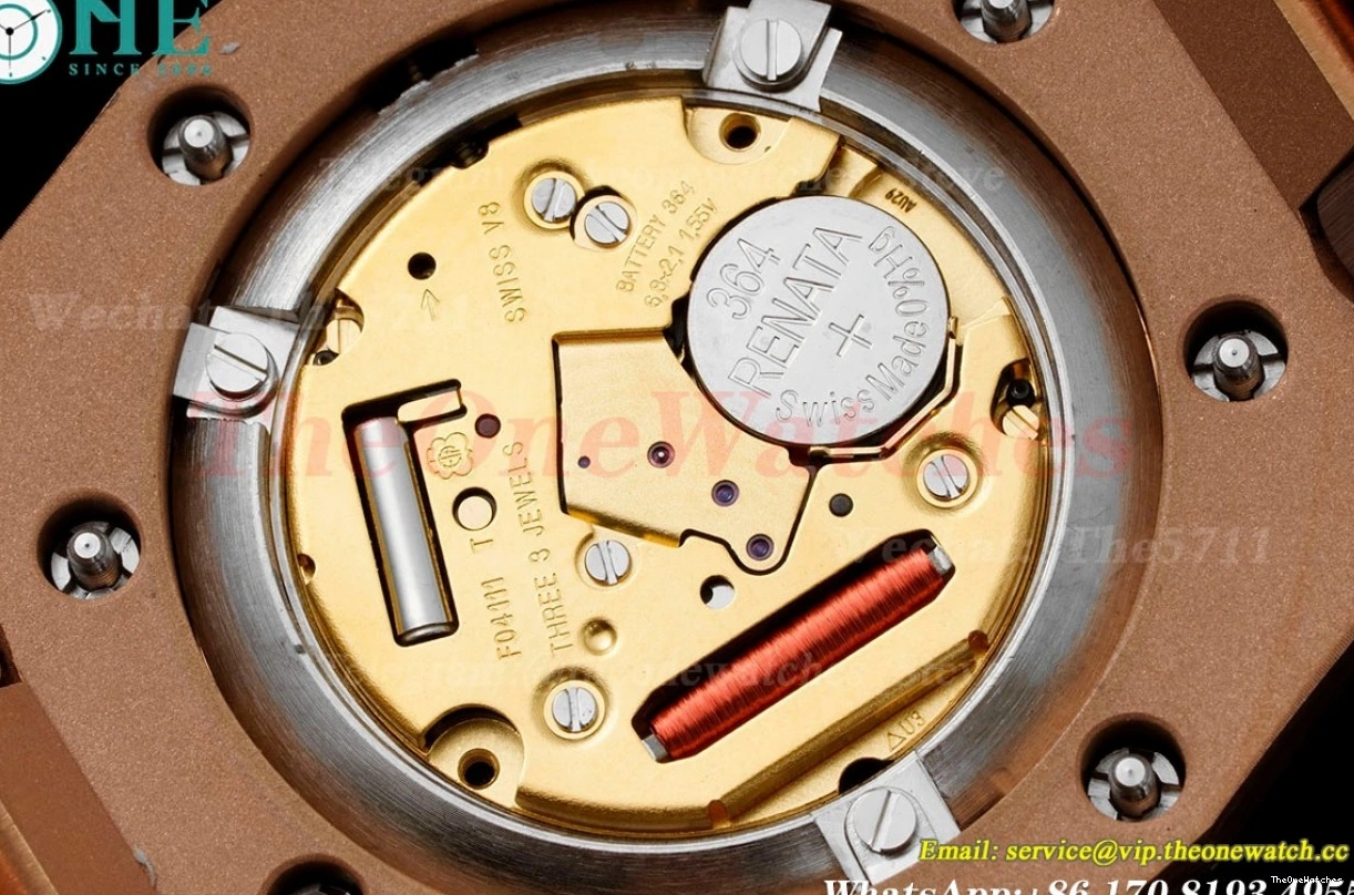 Oak Qtz Ladies RG JJF Swiss 33mm Diamond Grey RG Royal 0405